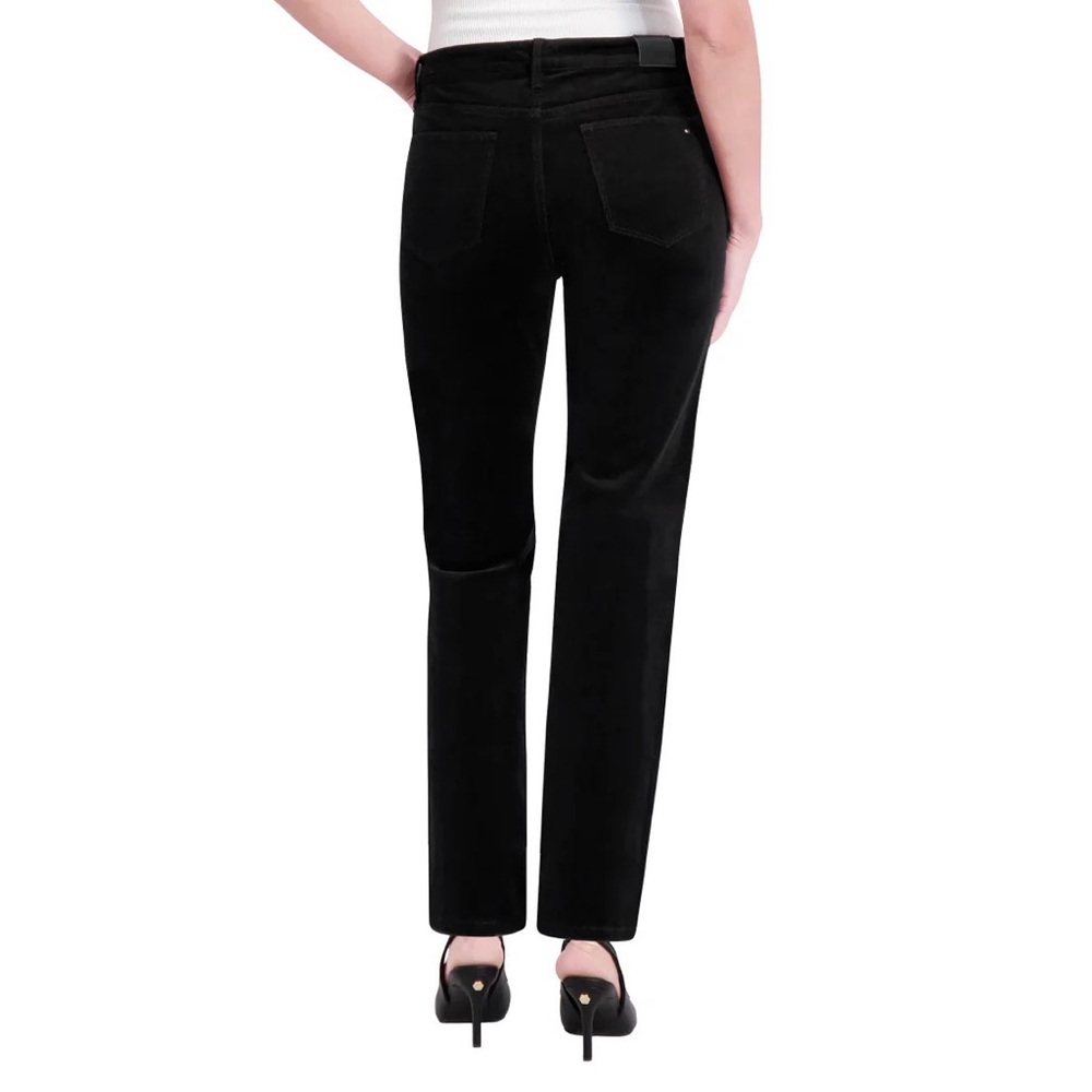 Size 6 TOMMY HILFIGER STRAIGHT-LEG CORDUROY PANTS - Black - Picture 2 of 6